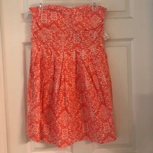 No Boundaries Strapless Print Dress